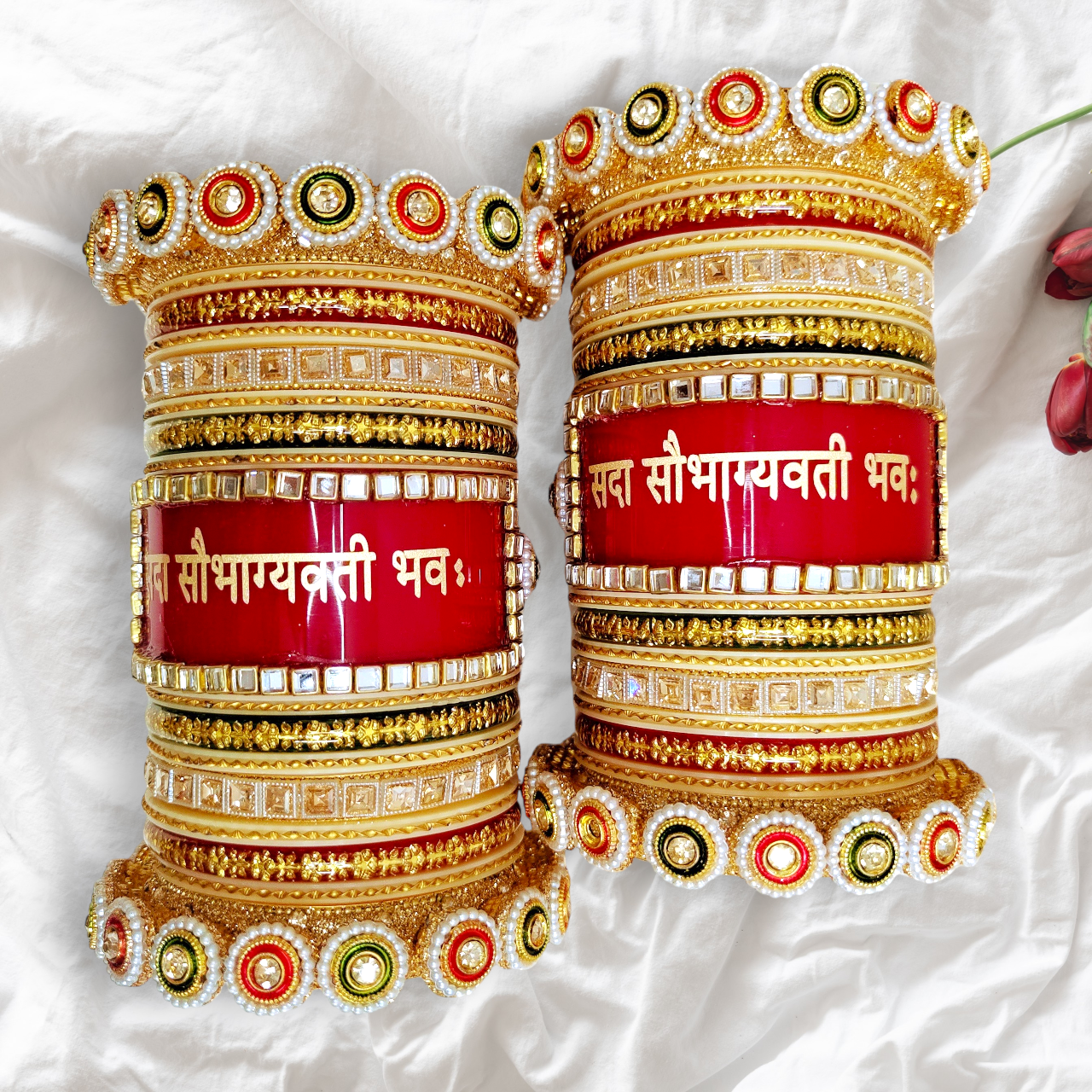 Premium Bridal Saubhagyawati Chooda Set for Karwachauth & Wedding | Traditional Red Bridal Chooda Bangles for Women