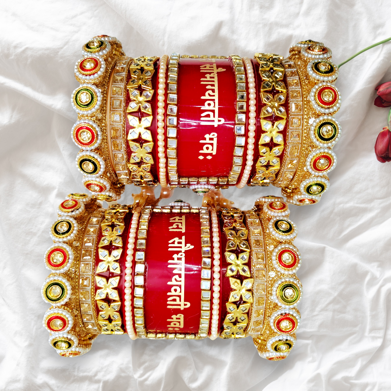 Premium Bridal Saubhagyawati Chooda Set for Karwa Chauth & Wedding | Traditional Red Dulhan Bangles Set for Women