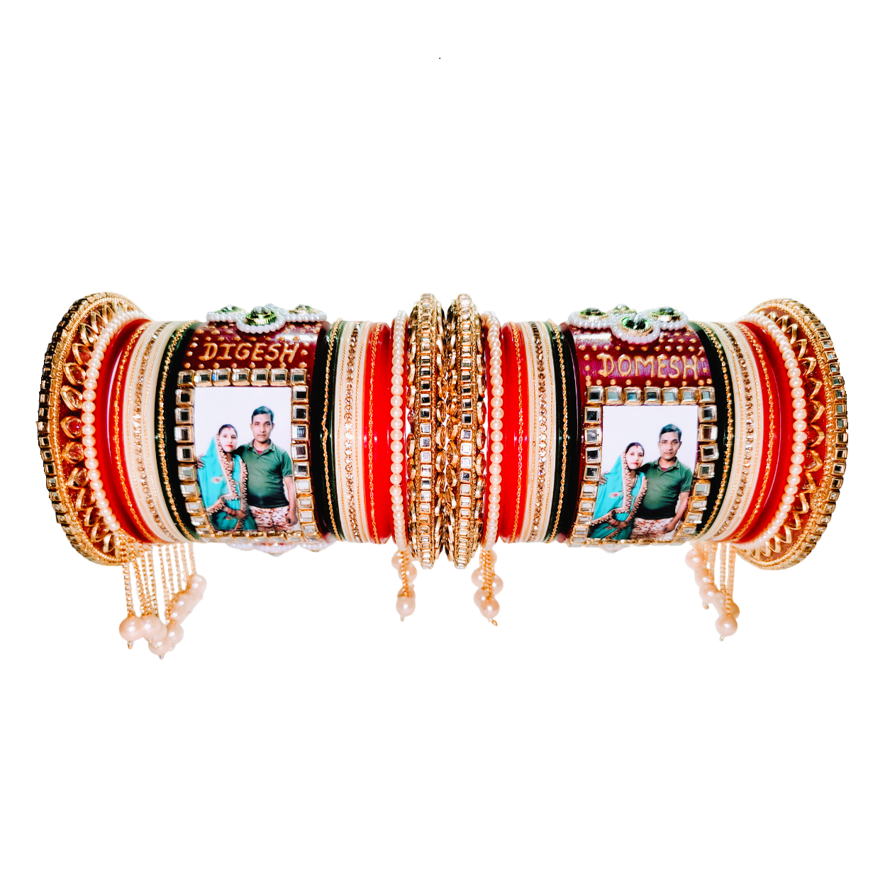 Bridal Name Chooda with Photo Charm | Trendy & Traditional Fusion