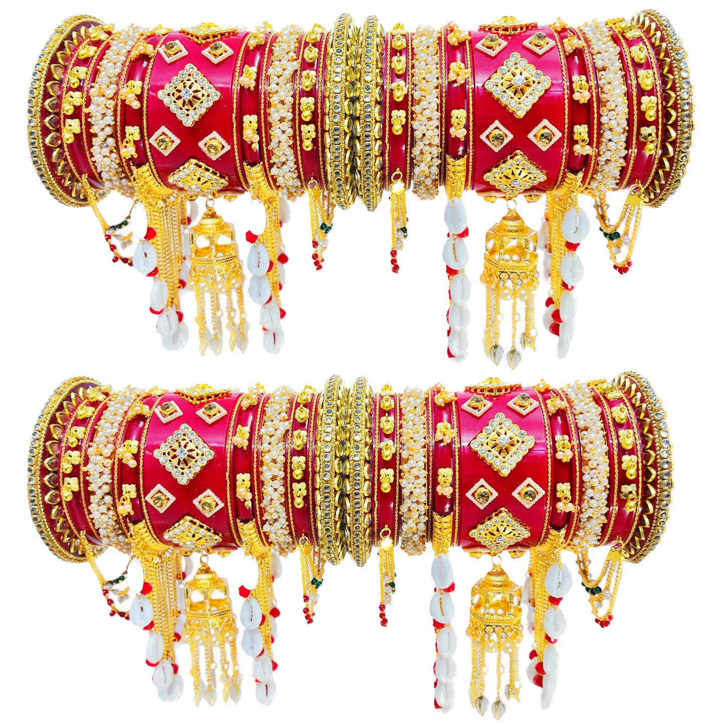 Netra Red Chuda for Bride with Jumkha
