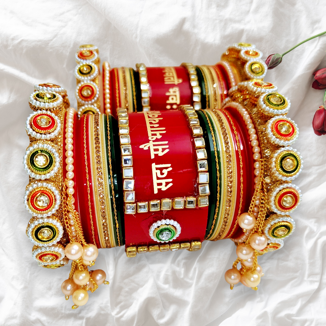 Premium Bridal Saubhagyawati Chooda Set for Women | Traditional Red Dulhan Chooda Bangles for Marriage & Karwa Chauth Special