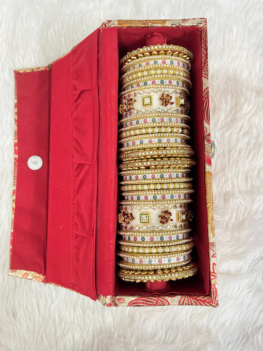 Beautiful White Chuda Sets for Bridal