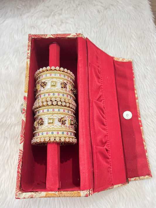 Short White Chura Set with Jhumkha by Ranichuda