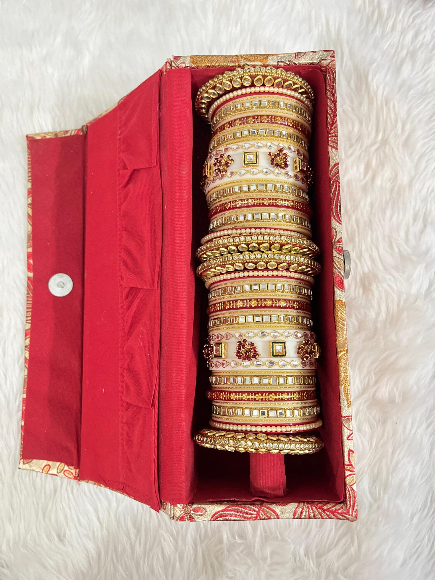 Stylish White Chura for Bride