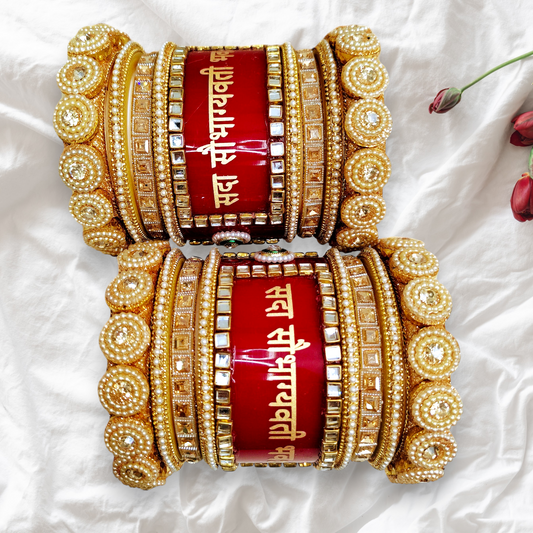 Premium Bridal Saubhagyawati Chooda Set for Women | Wedding & Karwa Chauth Special Red Bridal Chooda | Traditional Marriage Chooda Set