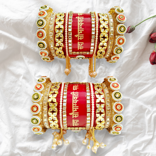Premium Bridal Saubhagyawati Chooda Set for Karwa Chauth & Wedding | Traditional Red Dulhan Bangles Set for Women