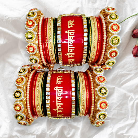 Premium Bridal Saubhagyawati Chooda Set for Women | Traditional Red Dulhan Chooda Bangles for Marriage & Karwa Chauth Special
