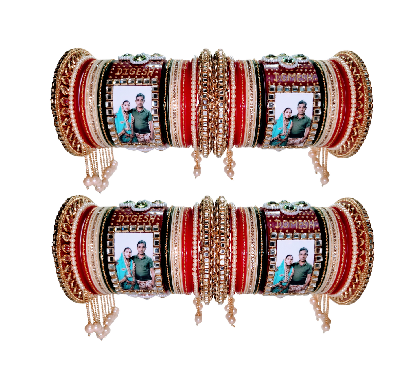 Bridal Name Chooda with Photo Charm | Trendy & Traditional Fusion