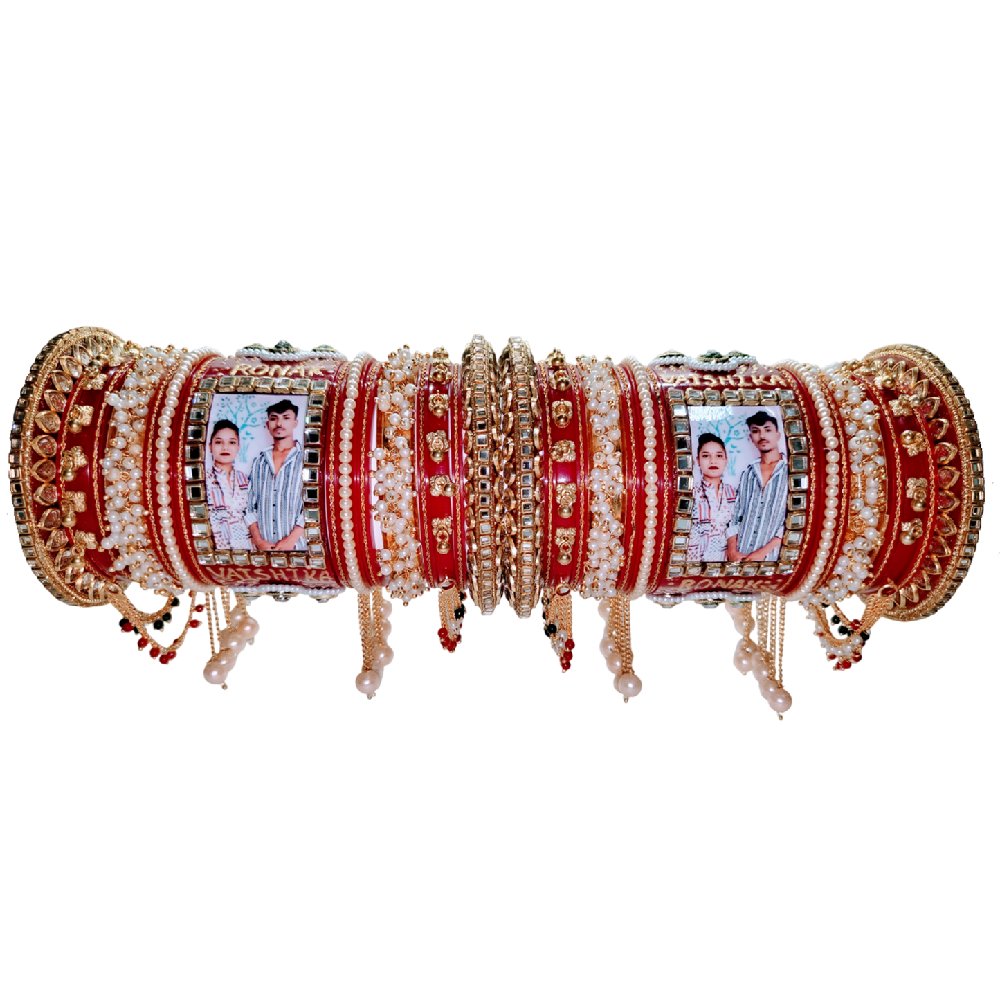 Personalized Name & Photo Bridal Chooda | Custom Wedding Bangle Set