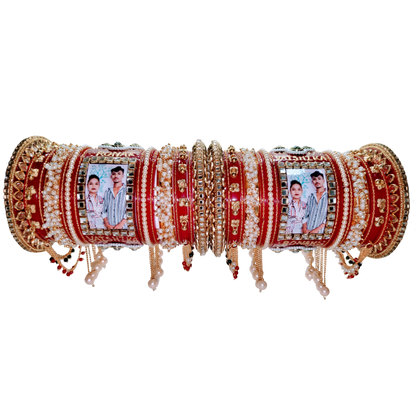Personalized Name & Photo Bridal Chooda | Custom Wedding Bangle Set