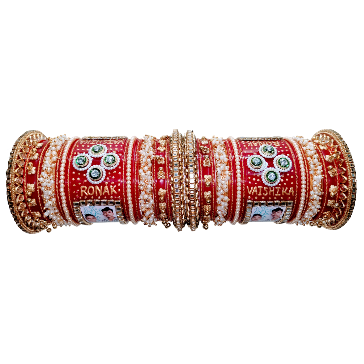 Personalized Name & Photo Bridal Chooda | Custom Wedding Bangle Set