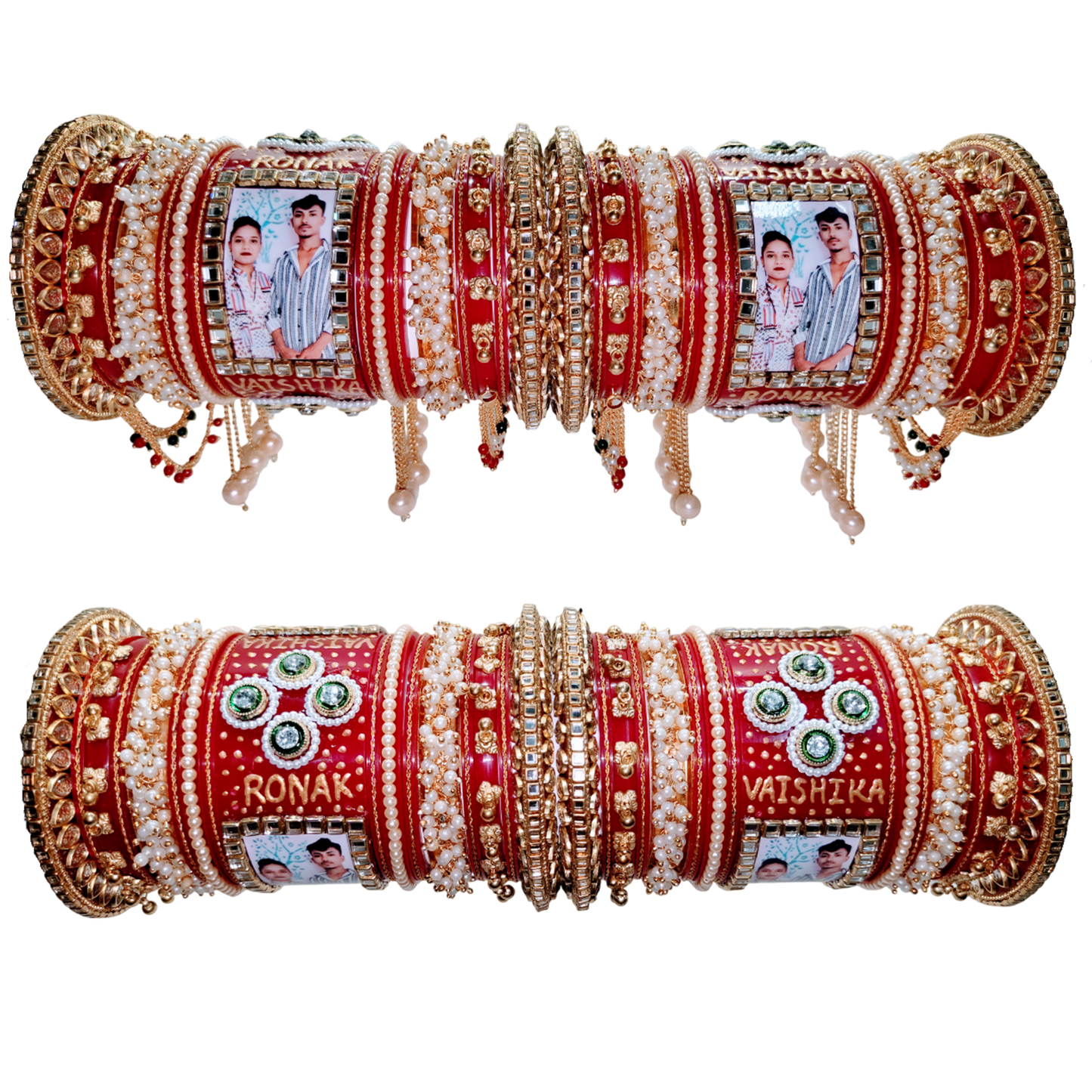 Personalized Name & Photo Bridal Chooda | Custom Wedding Bangle Set