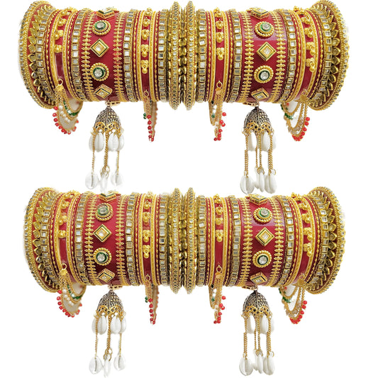 Meera Bridal Red Chura/ Chuda Set
