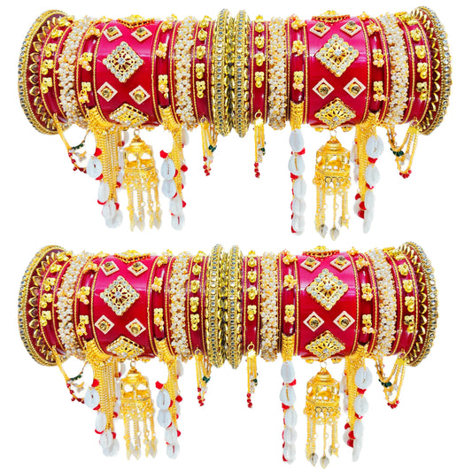Netra Red Chuda for Bride with Jumkha