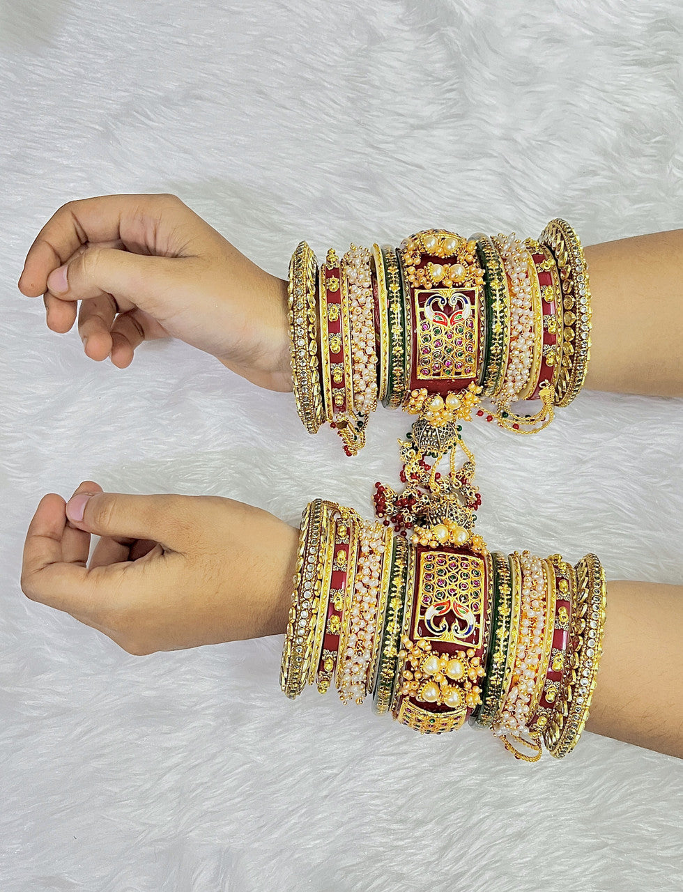 Handcrafted Bangles Chura Set, Handmade Bangles, Indian Chura Set, Red Bangles, Bridal Jewellery, Bollywood Bangles, Wedding Chura Set