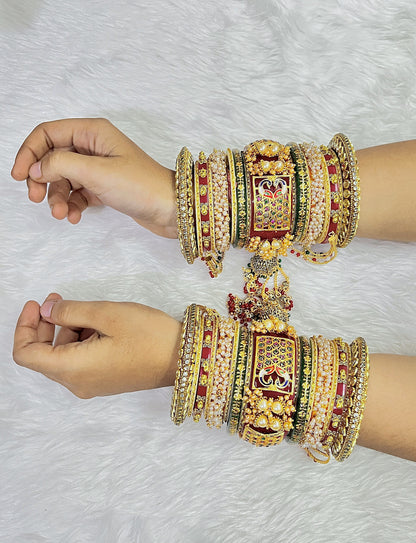 Handcrafted Bangles Chura Set, Handmade Bangles, Indian Chura Set, Red Bangles, Bridal Jewellery, Bollywood Bangles, Wedding Chura Set