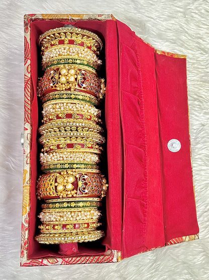 Handcrafted Bangles Chura Set, Handmade Bangles, Indian Chura Set, Red Bangles, Bridal Jewellery, Bollywood Bangles, Wedding Chura Set