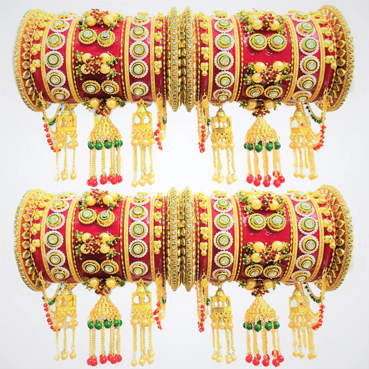 Traditional Red Bridal Chuda By Rani