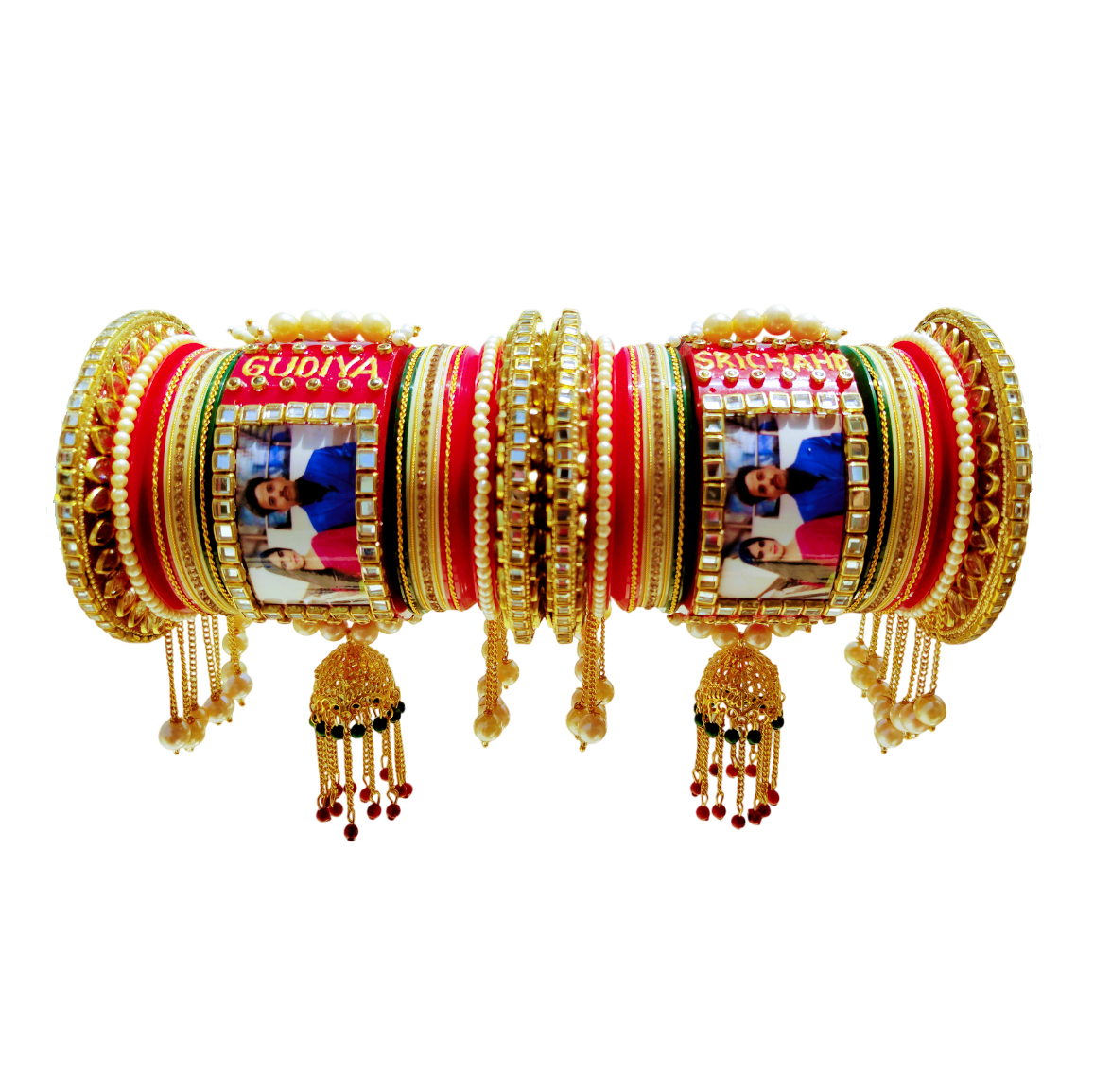 Customized Bridal Chooda with Name & Photo - Celebrate Love with a Personal Touch