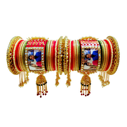 Customized Bridal Chooda with Name & Photo - Celebrate Love with a Personal Touch