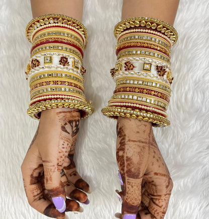 Stylish White Chura for Bride